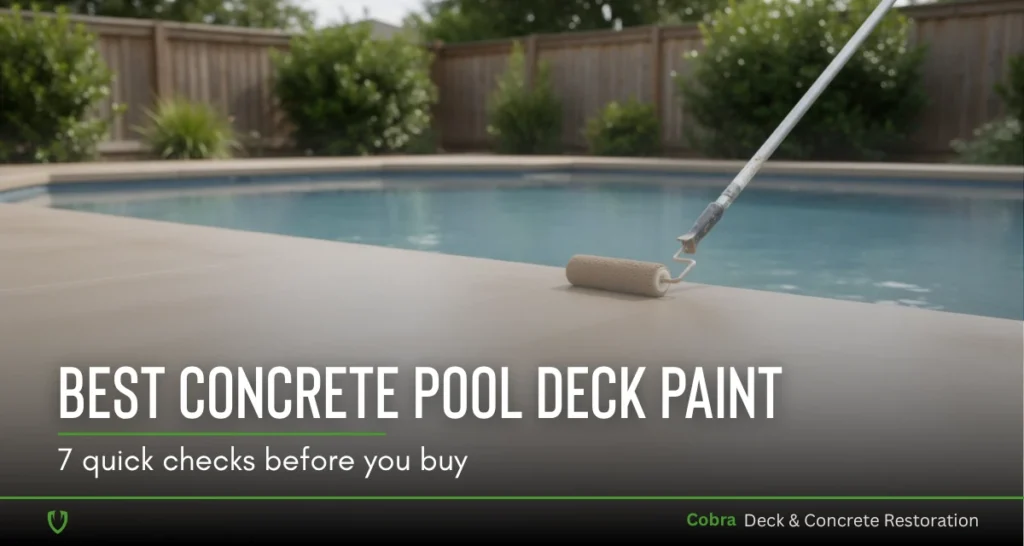 Applying concrete pool deck paint to a residential pool deck